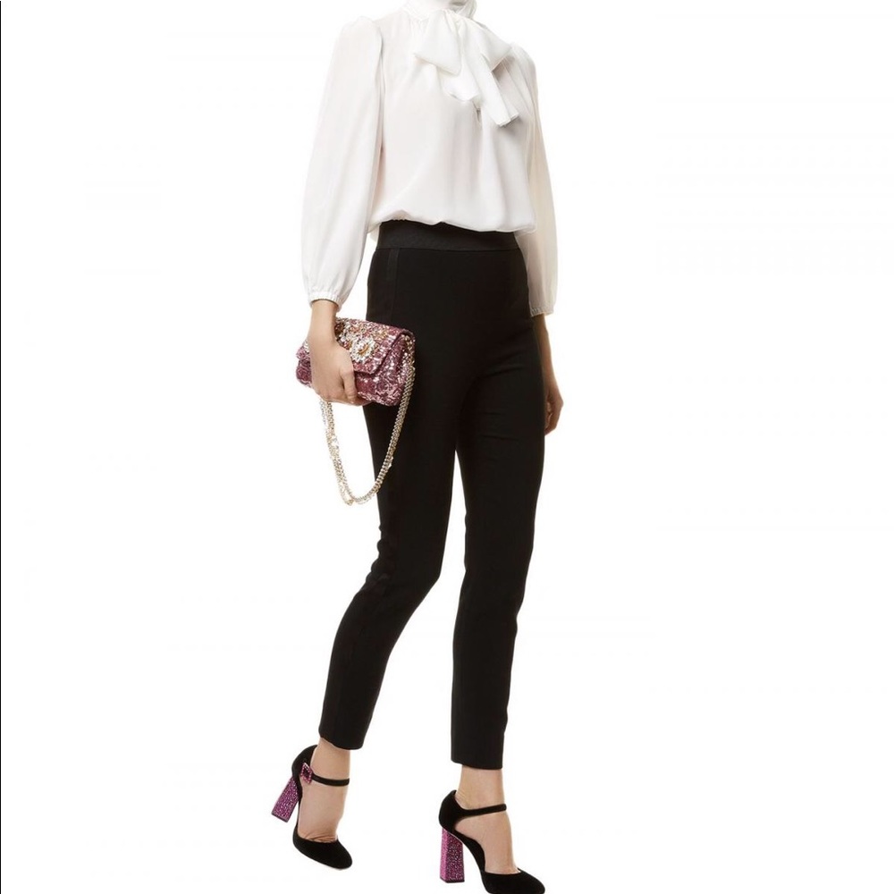 D&G High Waist Satin stripe tapered tuxedo pant